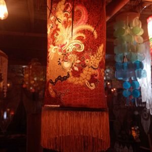 Red and Gold Batik Lantern