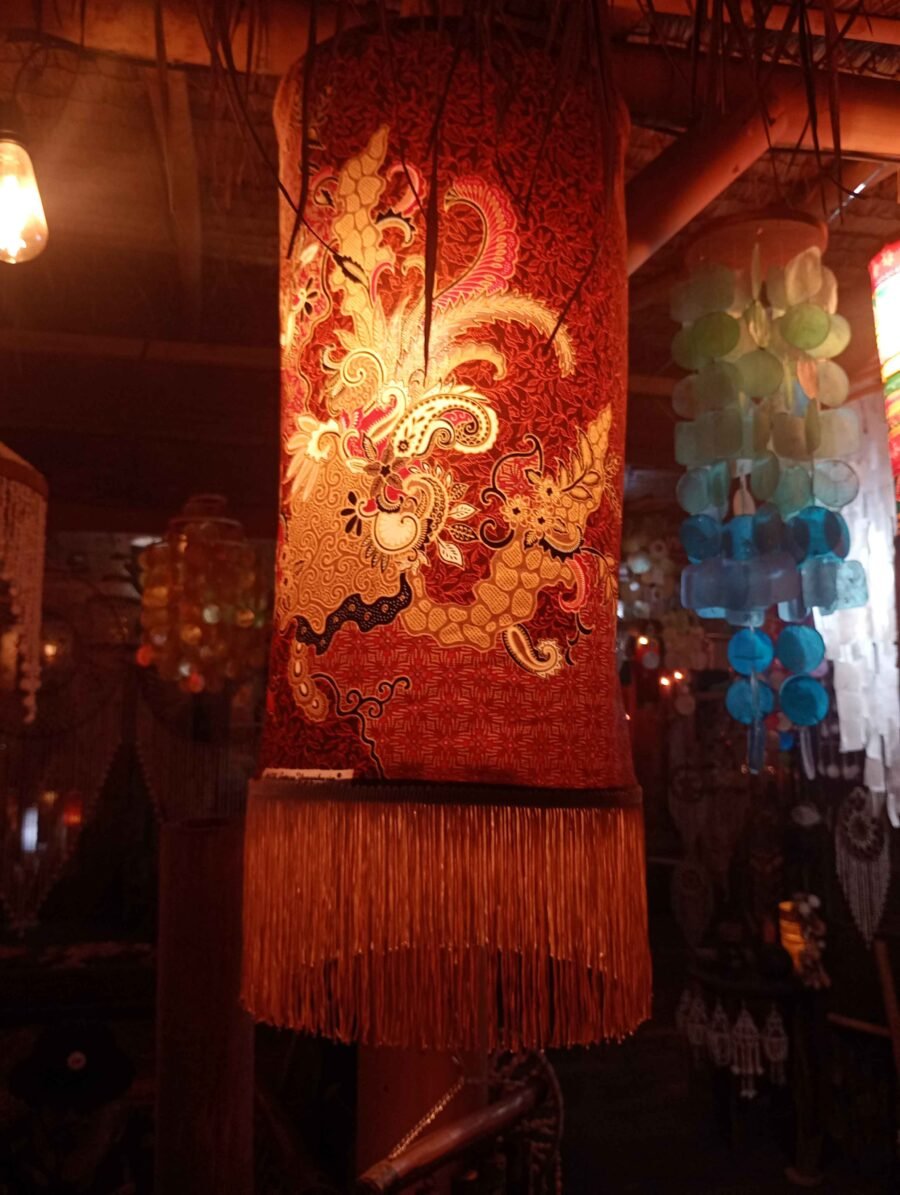 Red and Gold Batik Lantern
