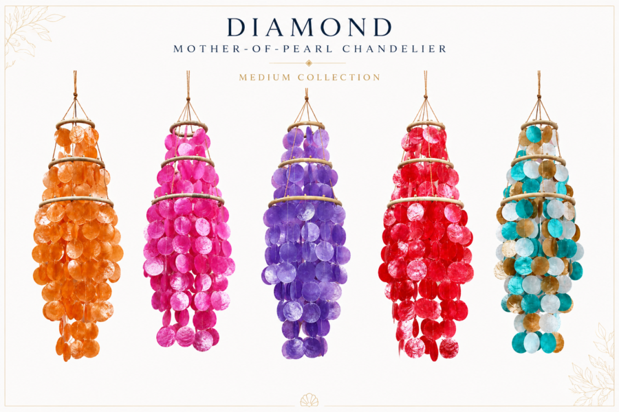 Diamond Mother-Of-Pearl Chandelier