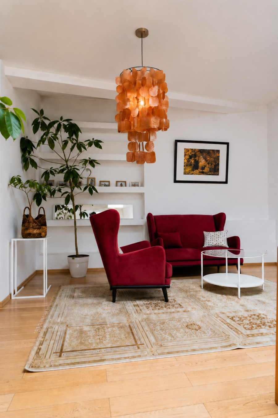 Flowing Mother-Of-Pearl Chandelier