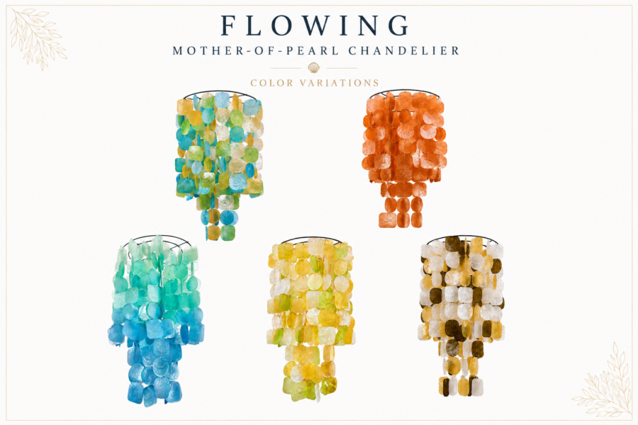 Flowing Mother-Of-Pearl Chandelier