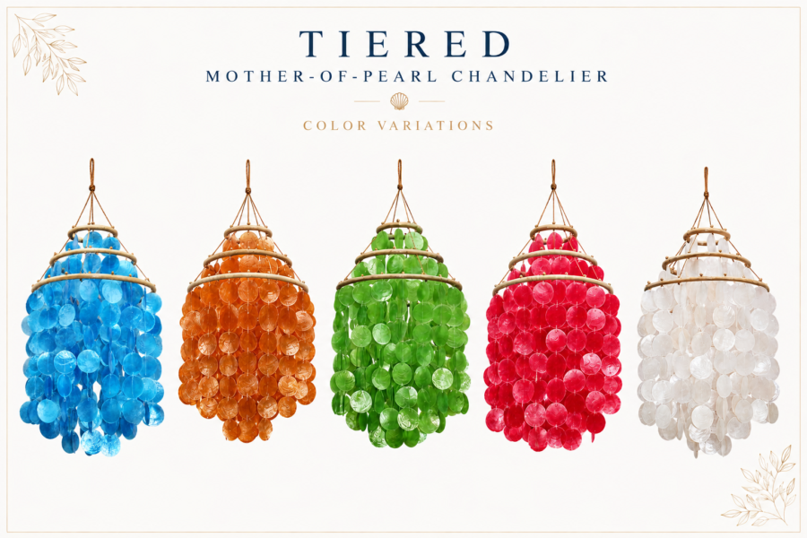 Tiered Mother-Of-Pearl Chandelier