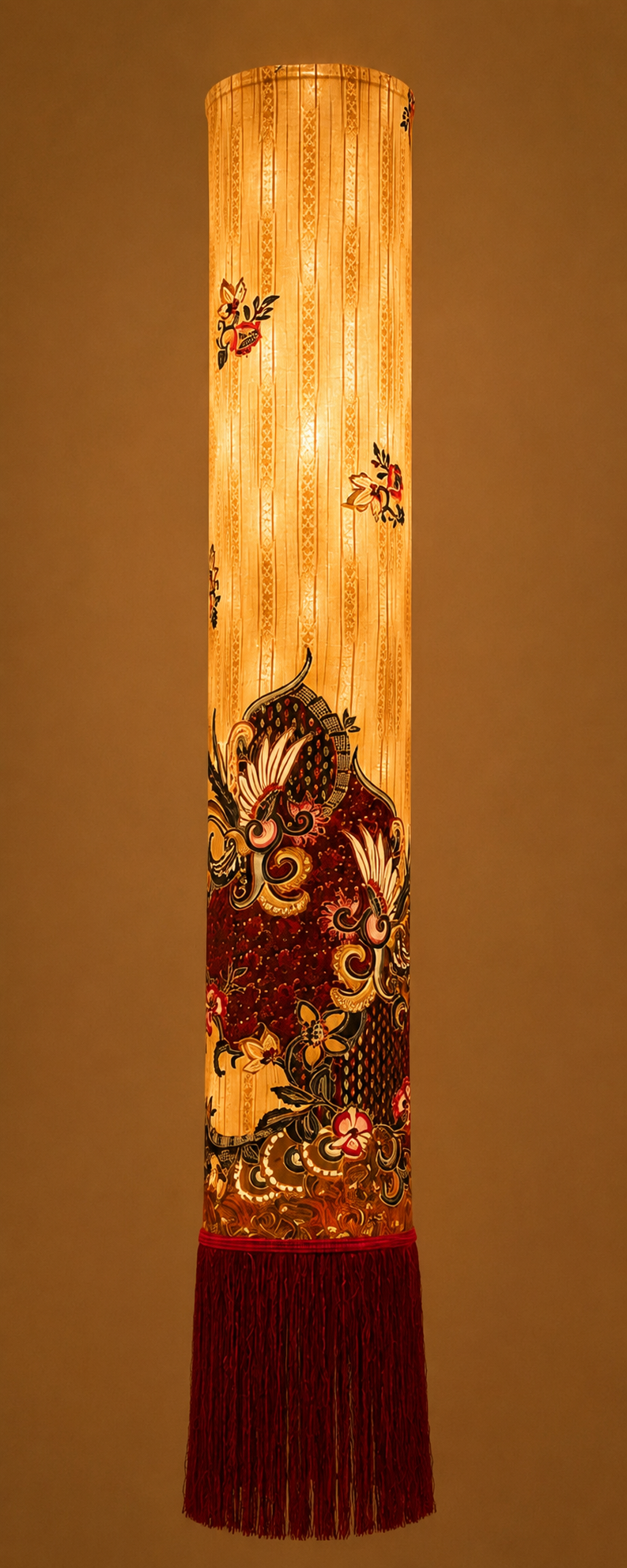 Red Temple Batik Lantern