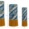 Indigo Gold Batik Lantern sizes-1 Indigo Gold Batik Lantern