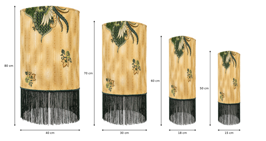 Jungle Gold Batik Lantern sizes Jungle Gold Batik Lantern