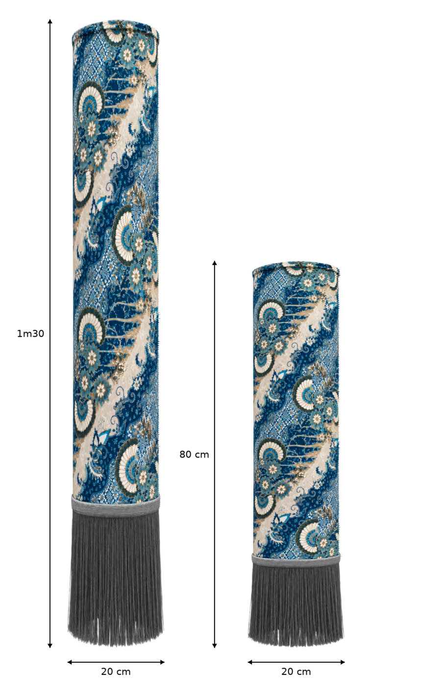 lampions_bleu_eventail_130_80 Aerial Indigo Batik Lantern