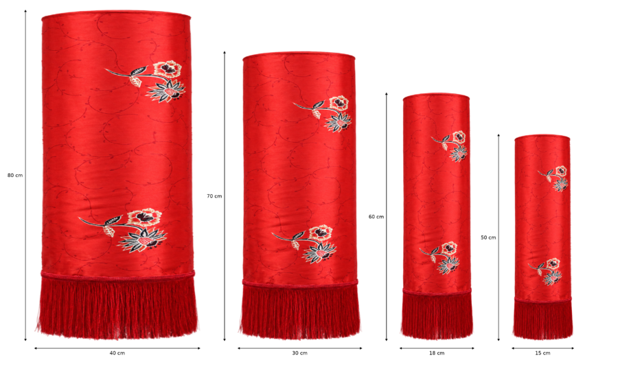 Scarlet Bloom Batik Lantern