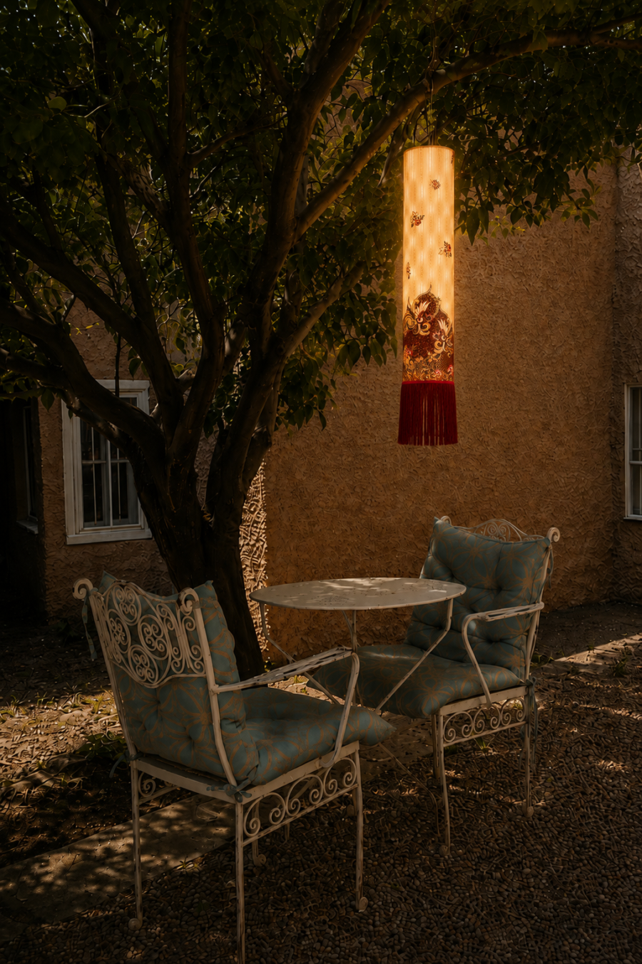 Red Temple Batik Lantern outdoor Red Temple Batik Lantern