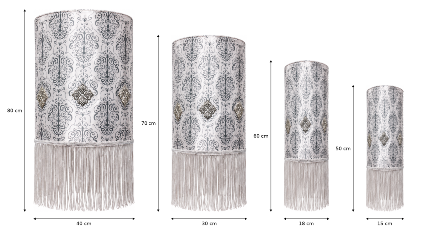 Silver Serenity Batik Lantern sizes Silver Serenity Batik Lantern